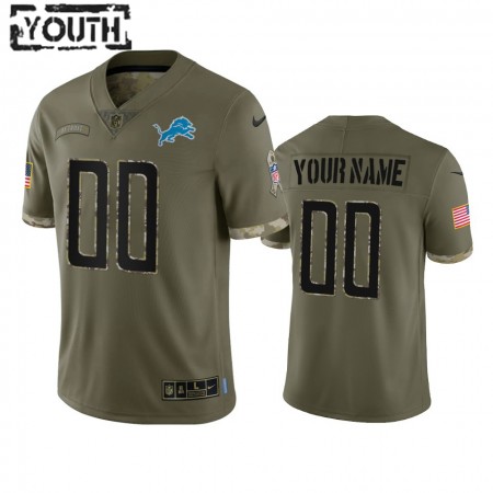 Camiseta Niño NFL Detroit Lions Personalizar Olive 2022 Salute To Service Limited